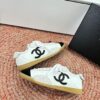 sy_no_6E51CCF1294369F6EDA2B6C5534073EB_3 Chanel White & Black Cap-Toe Low-Top Sneaker with Suede Detailing