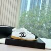 sy_no_6E51CCF1294369F6EDA2B6C5534073EB_4 Chanel White & Black Cap-Toe Low-Top Sneaker with Suede Detailing