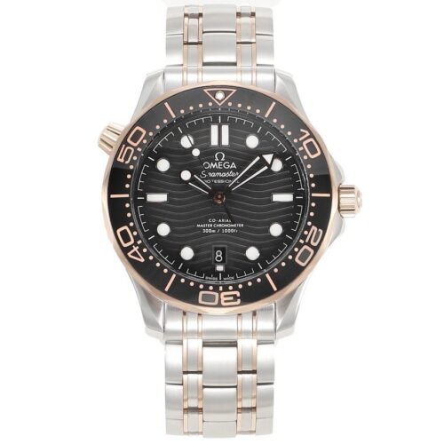 Omega Seamaster Series 300m Diving Watch Automatic Mechanical Movement Date Display Anti Magnetic Waterproof Black Dial