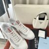 sy_no_6EBBF7D5192BB87716B40E52E28C5156_2 Prada White Patent Silver Mesh Red Label Sneaker