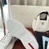 sy_no_6EBBF7D5192BB87716B40E52E28C5156_5 Prada White Patent Silver Mesh Red Label Sneaker