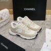 Chanel Beige Tweed and Suede Low-Top Sneaker with CC Logo