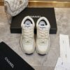 Chanel Beige Tweed and Suede Low-Top Sneaker with CC Logo