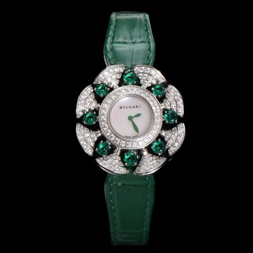 BVLGARI DIVAS'DREAM series watches with quartz movement and crocodile leather strap 33mm