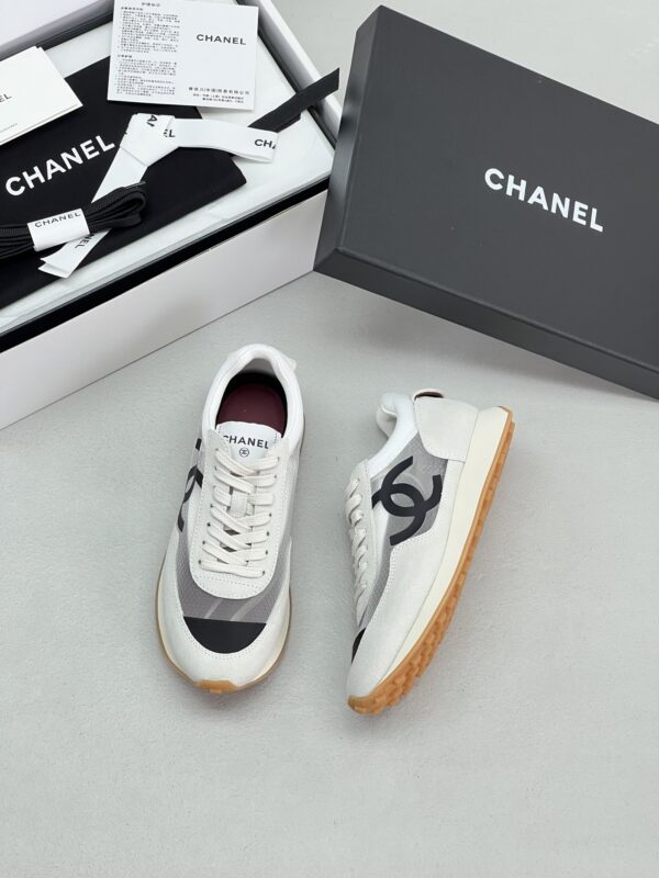 Chanel White & Grey Mesh Retro Trainer White-Mesh-Sneaker