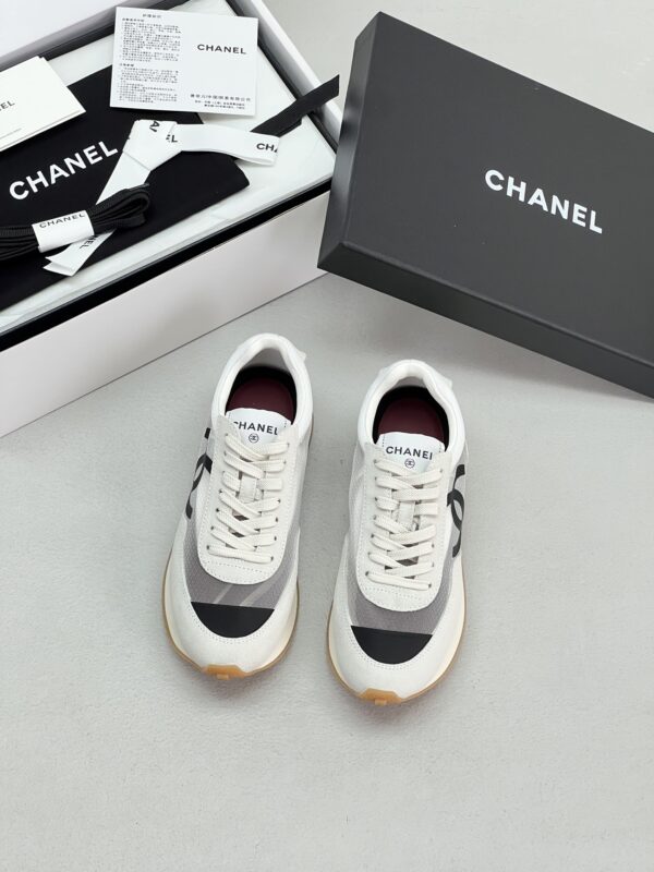 Chanel White & Grey Mesh Retro Trainer White-Mesh-Sneaker