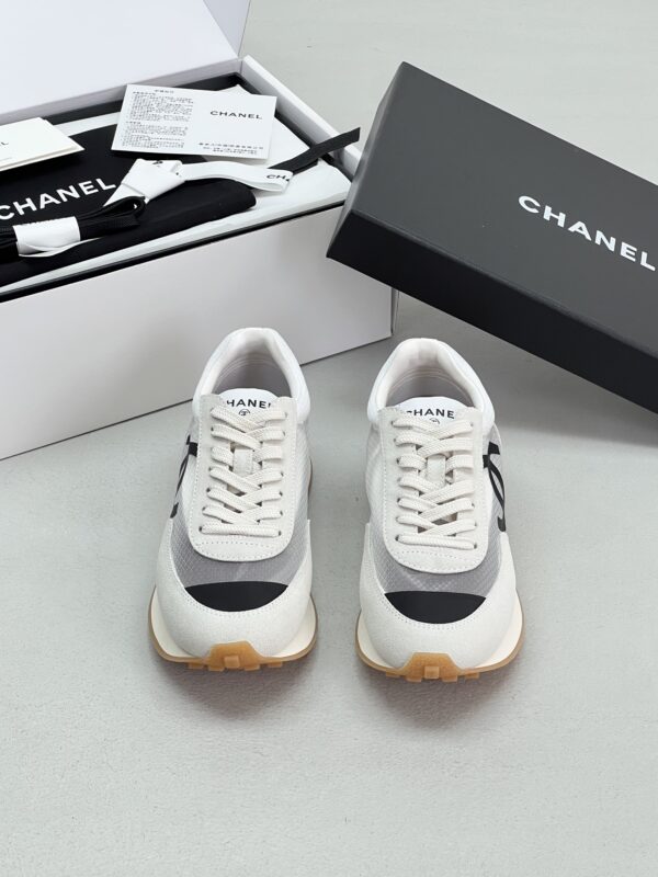 Chanel White & Grey Mesh Retro Trainer White-Mesh-Sneaker