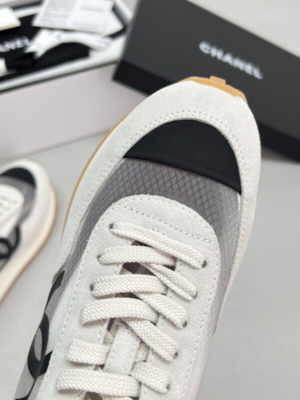 Chanel White & Grey Mesh Retro Trainer White-Mesh-Sneaker