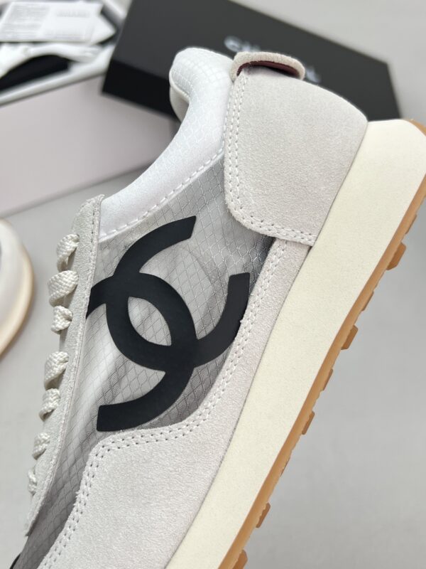 Chanel White & Grey Mesh Retro Trainer White-Mesh-Sneaker