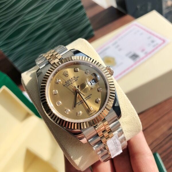 sy_no_718A9B0D7F03B6DFDF3F26A80F9BE484_0 Rolex Dog Tooth Ring Women's Diary Series Automatic Mechanical Movement Gold Dial