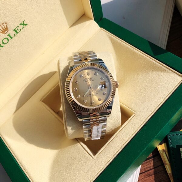 sy_no_718A9B0D7F03B6DFDF3F26A80F9BE484_2 Rolex Dog Tooth Ring Women's Diary Series Automatic Mechanical Movement Gold Dial