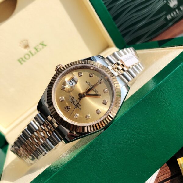 sy_no_718A9B0D7F03B6DFDF3F26A80F9BE484_5 Rolex Dog Tooth Ring Women's Diary Series Automatic Mechanical Movement Gold Dial