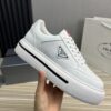 sy_no_71F76CFD5B5188B83B8B6F456684C82F_0 Prada White Leather Nylon Triangle Logo Chunky Sole Sneaker