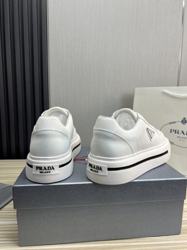 sy_no_71F76CFD5B5188B83B8B6F456684C82F_5 Prada White Leather Nylon Triangle Logo Chunky Sole Sneaker