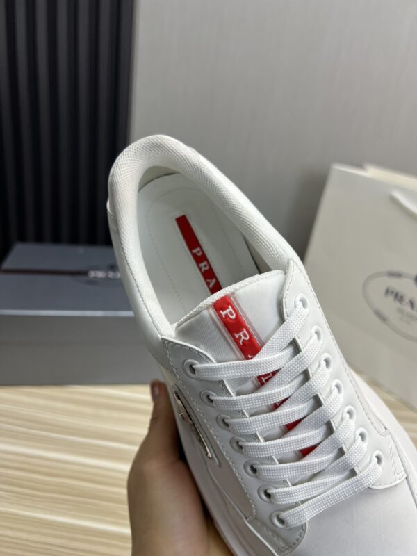 sy_no_71F76CFD5B5188B83B8B6F456684C82F_7 Prada White Leather Nylon Triangle Logo Chunky Sole Sneaker