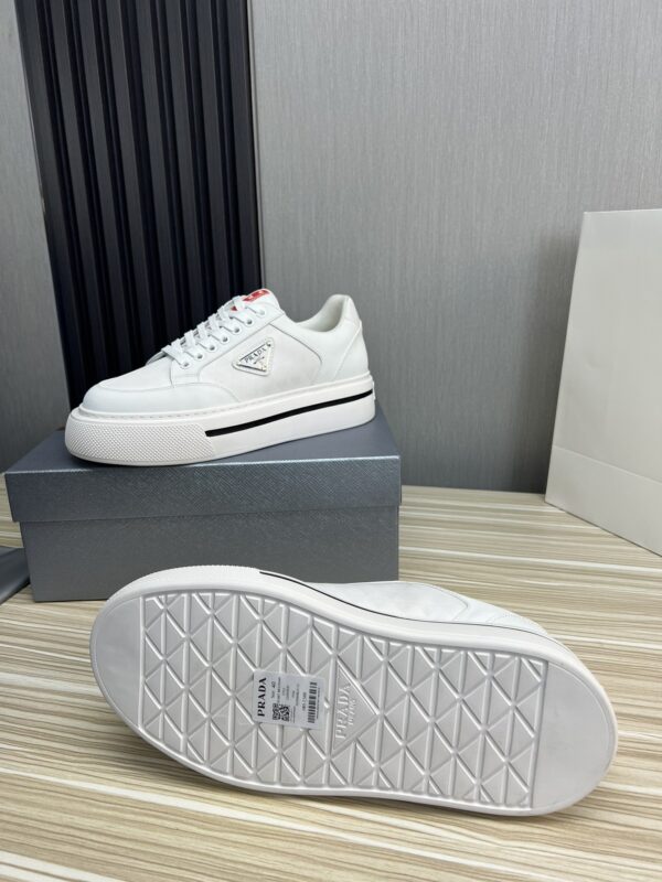 sy_no_71F76CFD5B5188B83B8B6F456684C82F_8 Prada White Leather Nylon Triangle Logo Chunky Sole Sneaker