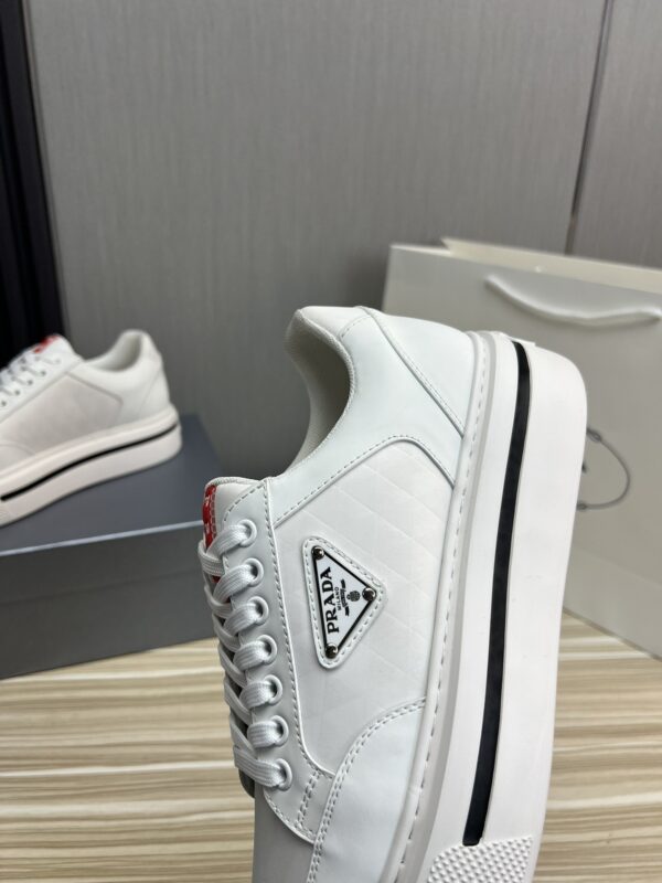 sy_no_71F76CFD5B5188B83B8B6F456684C82F_9 Prada White Leather Nylon Triangle Logo Chunky Sole Sneaker