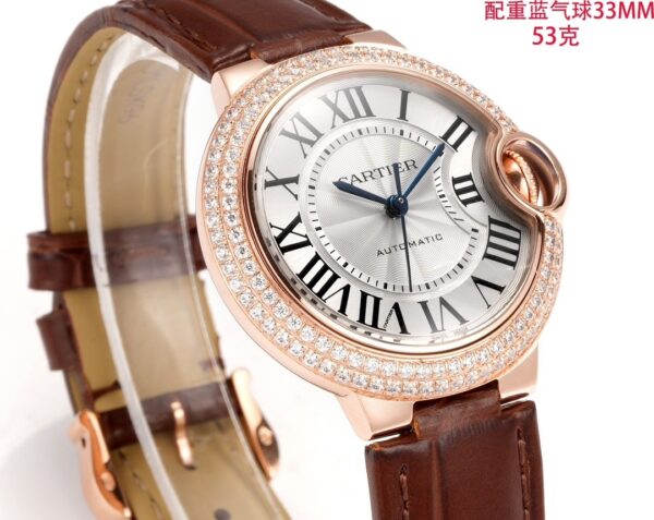 Cartier Ballon Bleu leather strap couple mechanical watch men's and women's watches