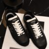 sy_no_7281AD9259070FB5D9F5F654A2AB23D1_1 Chanel Black and White Leather Low-Top Sneaker with Suede Toe Cap and CC Logo