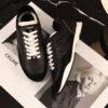 sy_no_7281AD9259070FB5D9F5F654A2AB23D1_8 Chanel Black and White Leather Low-Top Sneaker with Suede Toe Cap and CC Logo