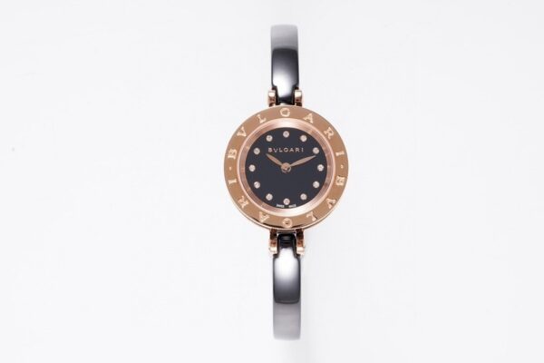 BVLGARI watch quartz movement ceramic strap 23mm black dial women's watch 30 meter anti slip
