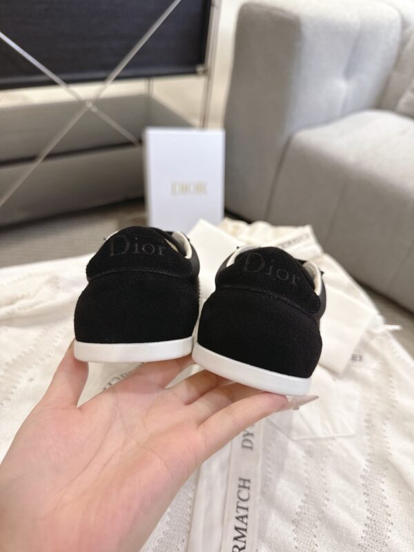 sy_no_73E81DF8B1A98354035C7635D16EFAED_6 Dior Black Suede White Logo Stripe Low Sneaker