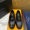 sy_no_74BB34A821C5E7252D500B319E924417_0 Prada Black Patent Leather Triangle Logo Loafers