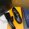 sy_no_74BB34A821C5E7252D500B319E924417_2 Prada Black Patent Leather Triangle Logo Loafers