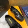 sy_no_74BB34A821C5E7252D500B319E924417_4 Prada Black Patent Leather Triangle Logo Loafers