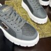 Prada Grey Mesh Metal-Triangle Tread Platform Sneaker