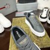 Prada Grey Mesh Metal-Triangle Tread Platform Sneaker