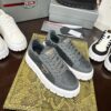 Prada Grey Mesh Metal-Triangle Tread Platform Sneaker
