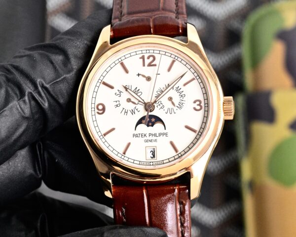 sy_no_7511B7B9C3263AC1B10C7C0AFACAEA18_0 Patek Philippe Complex Function Timepiece Series Automatic Mechanical Movement Crocodile Leather Strap