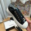 sy_no_751A43FAB37A52E3218B306140ED62C1_3 Chanel Black-White Patent-Leather Low-Top Sneaker with Gold-Tone CC Logo
