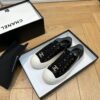 sy_no_751A43FAB37A52E3218B306140ED62C1_8 Chanel Black-White Patent-Leather Low-Top Sneaker with Gold-Tone CC Logo