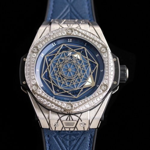 HUBLOT BIG BANG Automatic Mechanical Movement Waterproof Men's Watch Swiss Watch 39mm Blue Dial Stainless Steel Case Rubber Leather Strap
