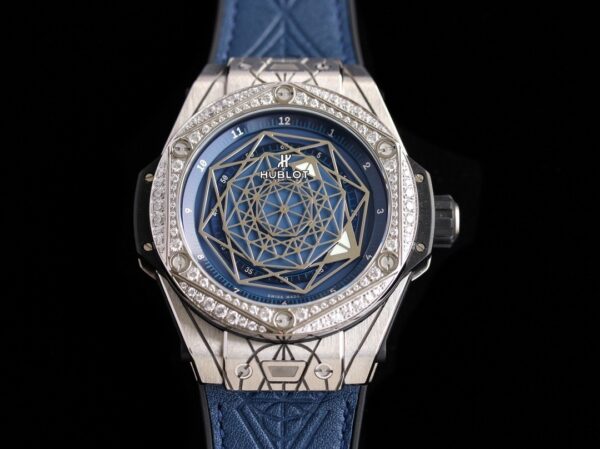 HUBLOT BIG BANG Automatic Mechanical Movement Waterproof Men's Watch Swiss Watch 39mm Blue Dial Stainless Steel Case Rubber Leather Strap