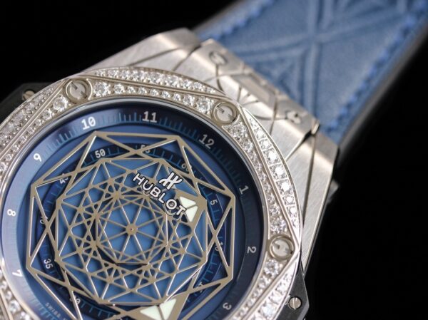 HUBLOT BIG BANG Automatic Mechanical Movement Waterproof Men's Watch Swiss Watch 39mm Blue Dial Stainless Steel Case Rubber Leather Strap
