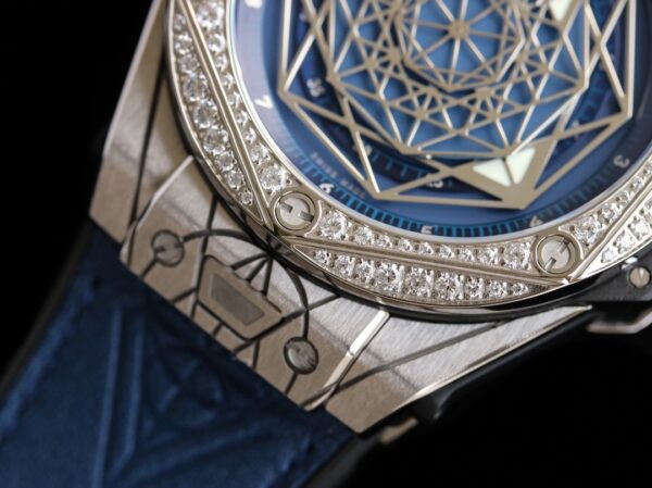 HUBLOT BIG BANG Automatic Mechanical Movement Waterproof Men's Watch Swiss Watch 39mm Blue Dial Stainless Steel Case Rubber Leather Strap
