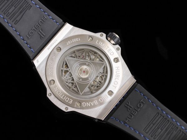 HUBLOT BIG BANG Automatic Mechanical Movement Waterproof Men's Watch Swiss Watch 39mm Blue Dial Stainless Steel Case Rubber Leather Strap