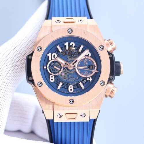 HUBLOT BIG BANG automatic mechanical movement blue hollow dial men's watch Swiss watch blue dial