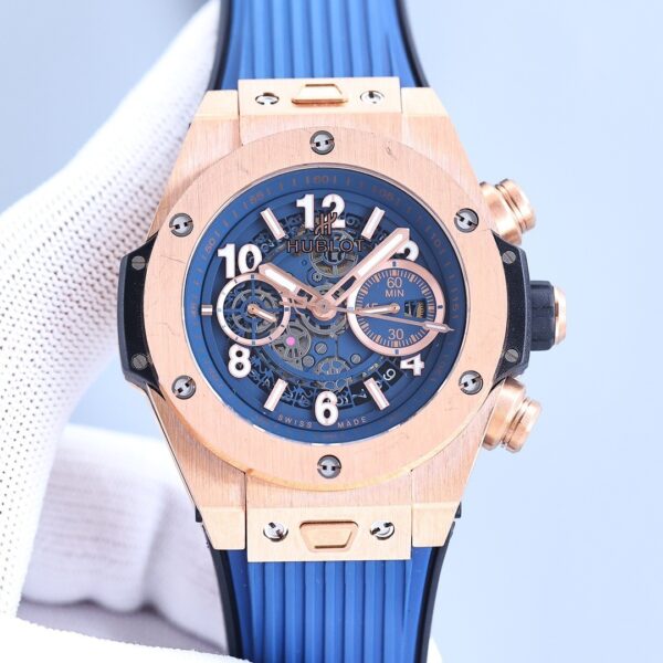 HUBLOT BIG BANG automatic mechanical movement blue hollow dial men's watch Swiss watch blue dial