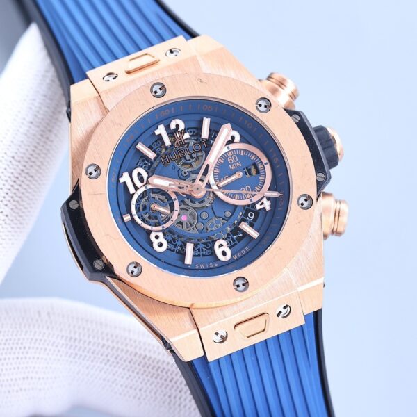 HUBLOT BIG BANG automatic mechanical movement blue hollow dial men's watch Swiss watch blue dial
