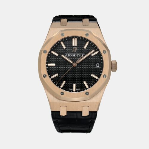 sy_no_769009C1328BFFFC0A152BB49C258E11_0 AUDEMARS PIGUET Audemars Piguet Royal Oak Series Automatic Mechanical Movement Black Dial Crocodile Leather Strap