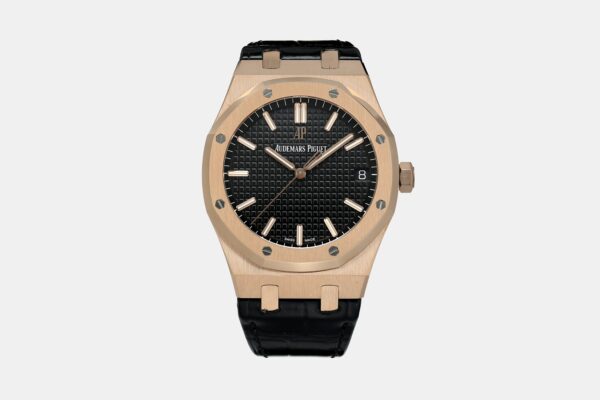 sy_no_769009C1328BFFFC0A152BB49C258E11_0 AUDEMARS PIGUET Audemars Piguet Royal Oak Series Automatic Mechanical Movement Black Dial Crocodile Leather Strap
