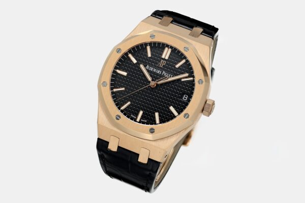 sy_no_769009C1328BFFFC0A152BB49C258E11_1 AUDEMARS PIGUET Audemars Piguet Royal Oak Series Automatic Mechanical Movement Black Dial Crocodile Leather Strap
