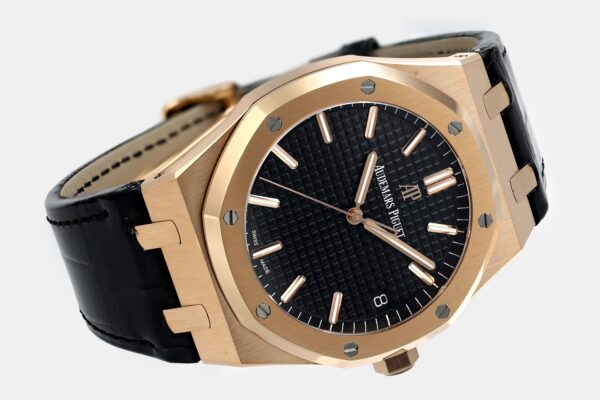 sy_no_769009C1328BFFFC0A152BB49C258E11_3 AUDEMARS PIGUET Audemars Piguet Royal Oak Series Automatic Mechanical Movement Black Dial Crocodile Leather Strap