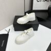 sy_no_79BCB900763EC5FD96C5AEDF3AC35869_1 Chanel White Leather Mary Jane Platform Shoe with Lug Sole and CC Logo