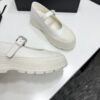 sy_no_79BCB900763EC5FD96C5AEDF3AC35869_8 Chanel White Leather Mary Jane Platform Shoe with Lug Sole and CC Logo