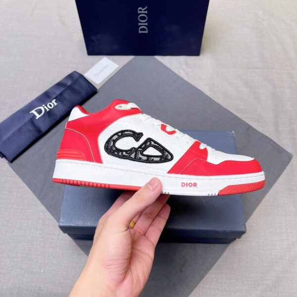 sy_no_7A6F205287CE86C831FD1659159C4A6A_4 Dior White-Red Spliced B57 Mid-Top Sneaker